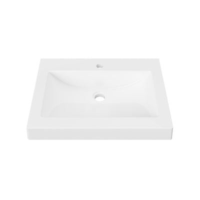 DUROCLASS MONACO GRAND GLOSS WHITE SINGLE BOWL UNDERMOUNT VANITY TOP (MULTIPLE SIZES AVAILABLE)