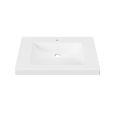DUROCLASS MONACO GRAND GLOSS WHITE SINGLE BOWL UNDERMOUNT VANITY TOP (MULTIPLE SIZES AVAILABLE)
