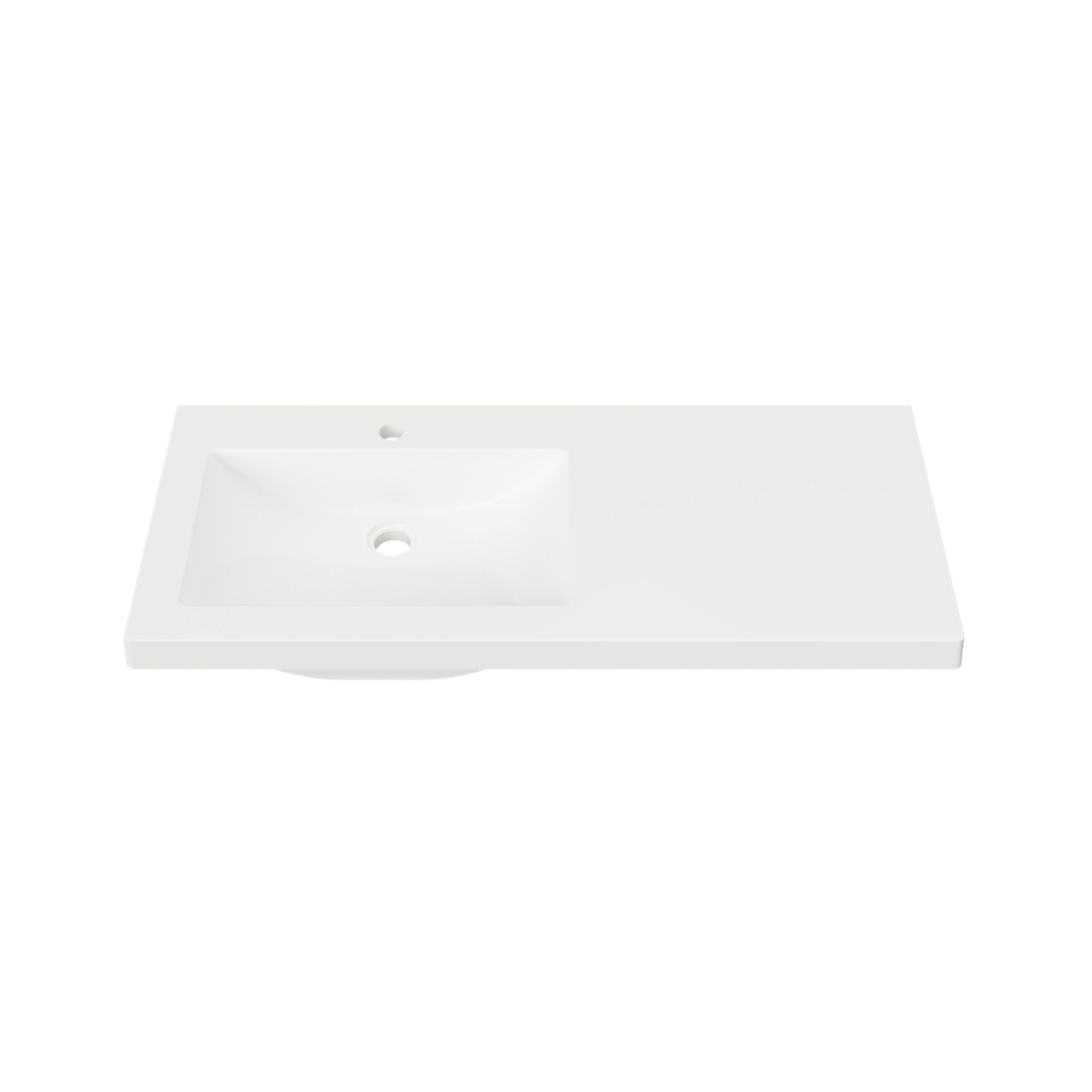 DUROCLASS MONACO MAJOR GLOSS WHITE OFFSET SINGLE BOWL UNDERMOUNT VANITY TOP (MULTIPLE SIZES AVAILABLE)