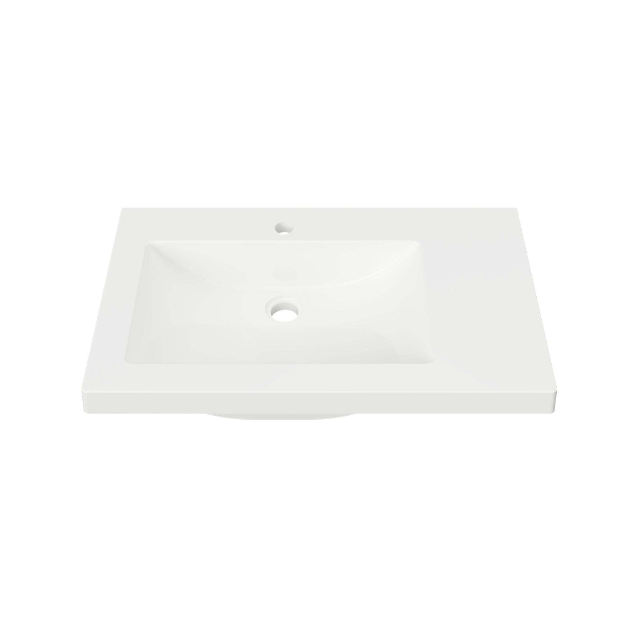 DUROCLASS MONACO MAJOR GLOSS WHITE OFFSET SINGLE BOWL UNDERMOUNT VANITY TOP (MULTIPLE SIZES AVAILABLE)