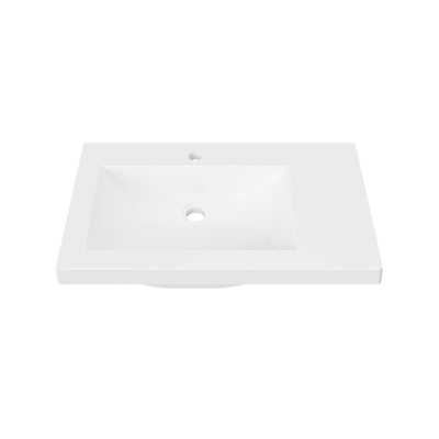 DUROCLASS MONACO MAJOR GLOSS WHITE OFFSET SINGLE BOWL UNDERMOUNT VANITY TOP (MULTIPLE SIZES AVAILABLE)