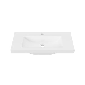 DUROCLASS MONACO MAJOR ENSUITE GLOSS WHITE SINGLE BOWL UNDERMOUNT VANITY TOP  (AVAILABLE IN 600MM AND 750MM)