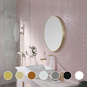 REMER MODERN ROUND FRAMED MIRROR CUSTOM COLOURS 610X610MM
