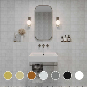REMER MODERN CURVED RECTANGLE FRAMED MIRROR CUSTOM COLOURS 450X900MM