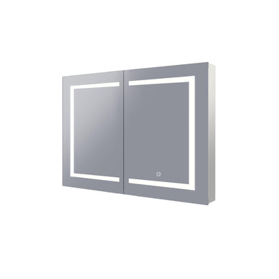 REMER VERA SILVER LED SHAVING CABINET 750X700MM