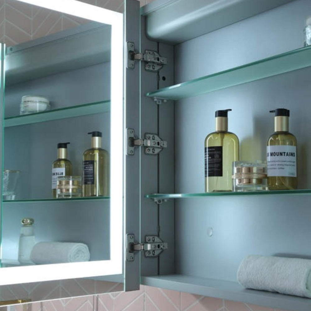 REMER VERA SILVER LED SHAVING CABINET 1200X700MM