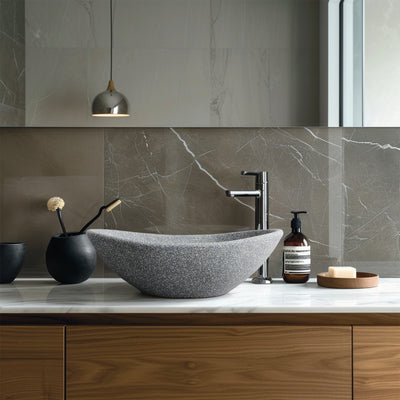 MADU ESTHER HAMMOCK ABOVE COUNTER BASIN TERRAZO STONE GREY 595MM