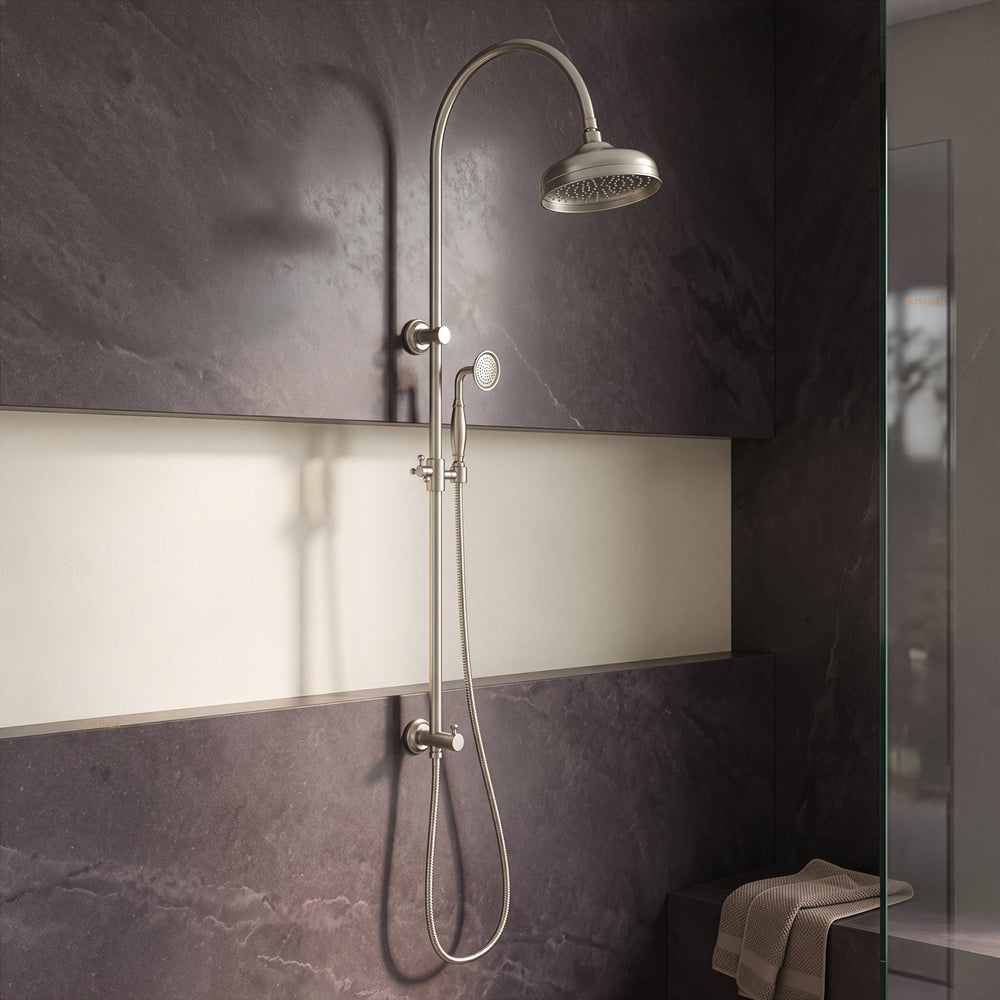 Ikon clasico combination shower set 1311mm brushed nickel