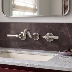 Ikon clasico three piece bath set brushed nickel (brass handle)