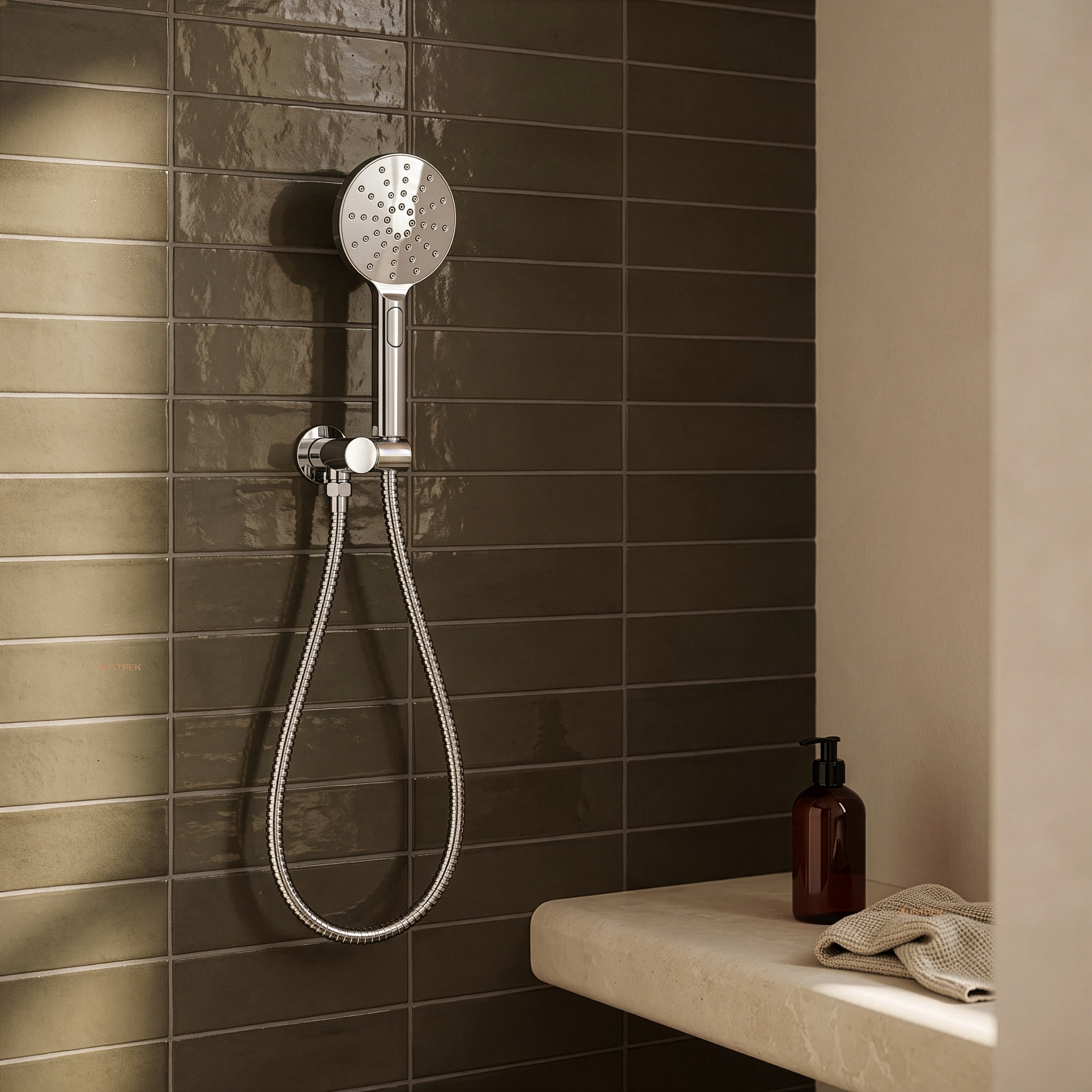 Ikon cora hand shower 335mm brushed nickel