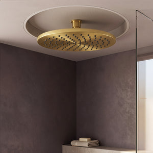 Ikon cora round brass shower head 200mm brushed gold