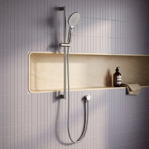 Ikon cora round sliding shower set brushed nickel