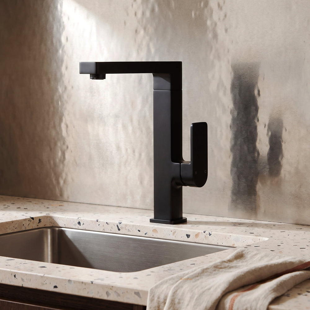 Ikon flores sink mixer 250mm matte black