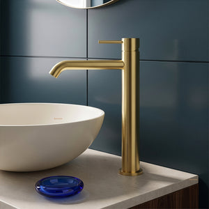 Ikon hali high rise basin mixer 291mm brushed gold