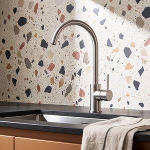 Ikon hali sink mixer 348mm brushed nickel