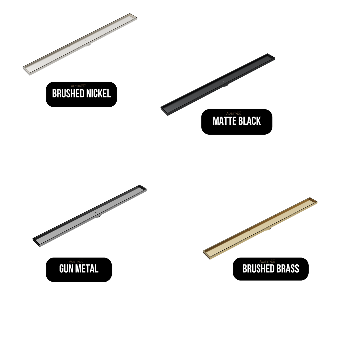 LINSOL EZYFLOW DN89 TILE INSERT LINEAR WASTE 1500MM BRUSHED BRASS