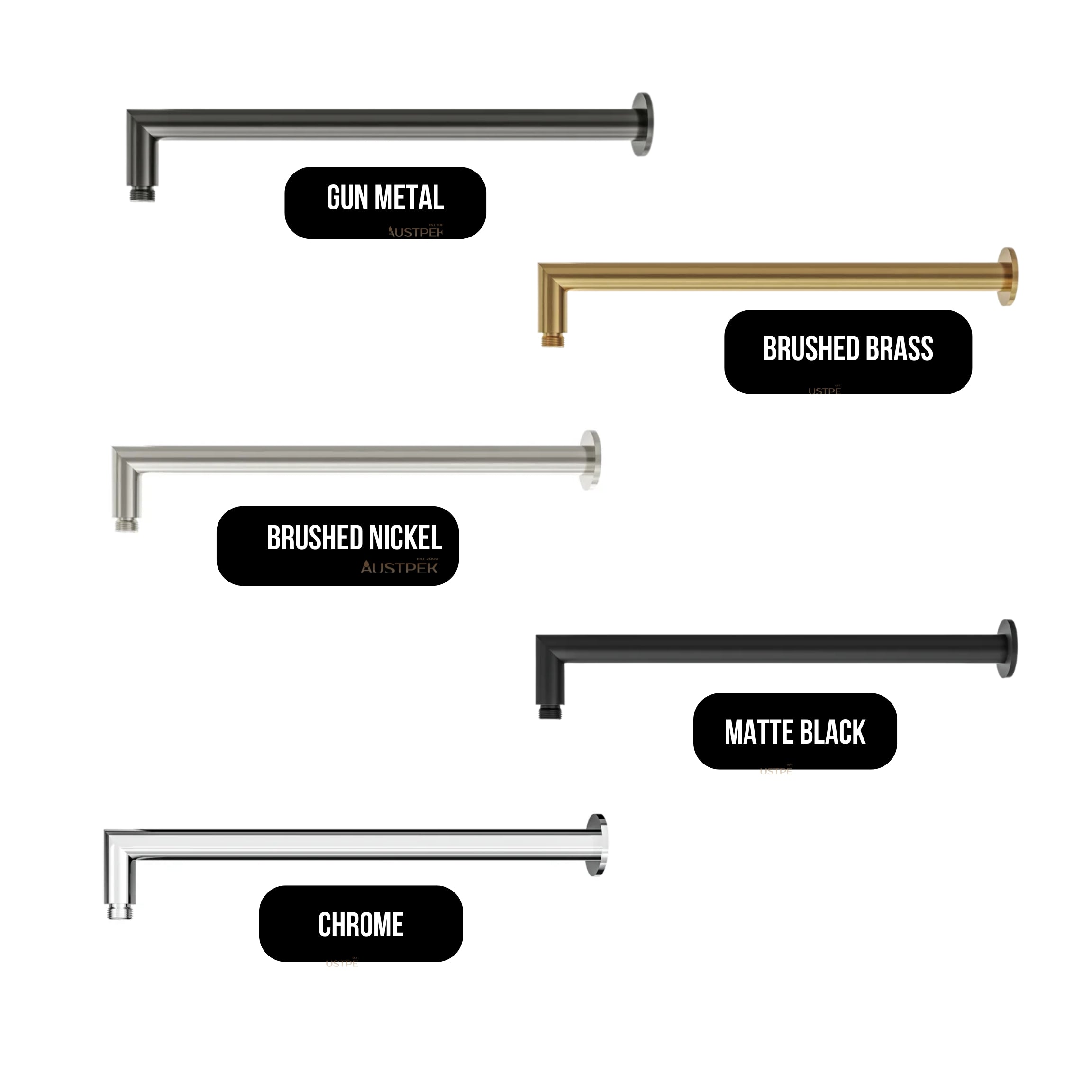 LINSOL CORSICA ROUND WALL ARM 400MM CHROME