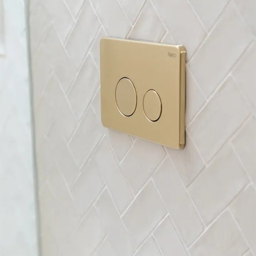 NERO IN WALL TOILET PUSH PLATE 258MM BRUSHED GOLD