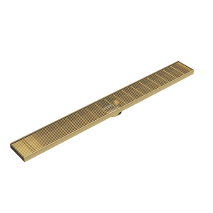 LINSOL EZYFLOW HEELGUARD DN64 LINEAR WASTE 1000MM BRUSHED BRASS