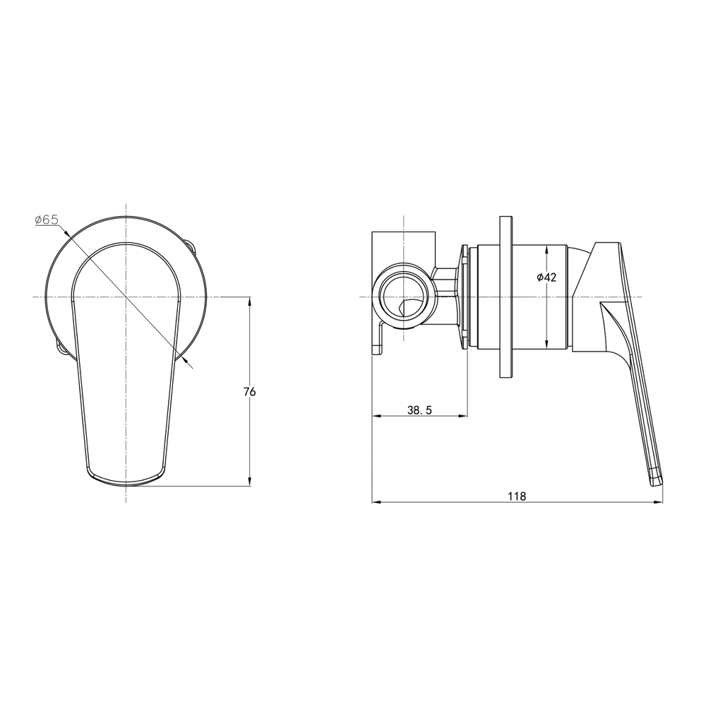 LINSOL BANJO S3 WALL MIXER CHROME