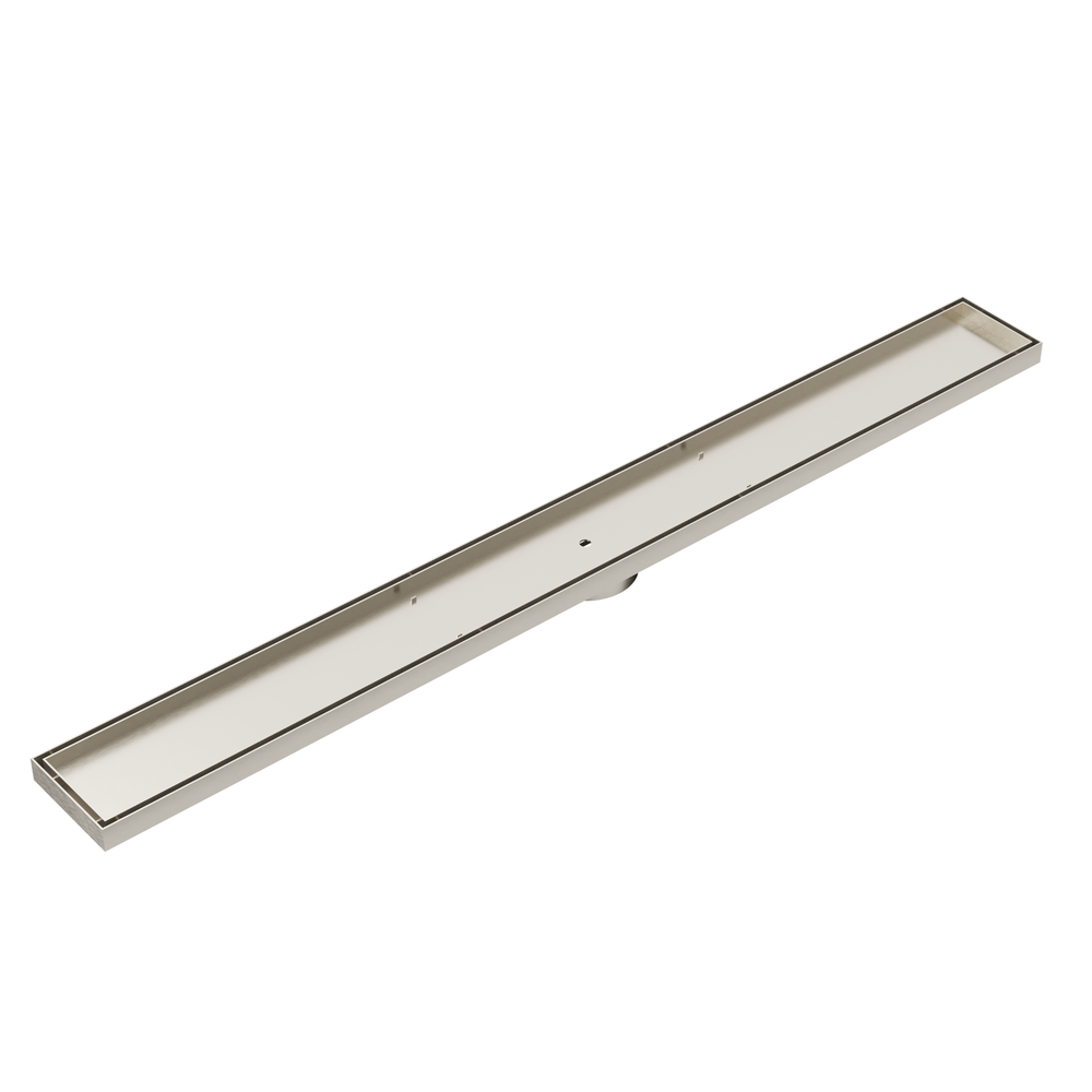 LINSOL EZYFLOW TILE INSERT DN89 LINEAR WASTE 1000MM BRUSHED NICKEL