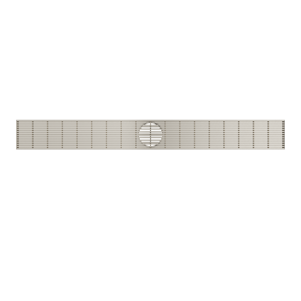 LINSOL EZYFLOW HEELGUARD DN64 LINEAR WASTE 1000MM BRUSHED NICKEL