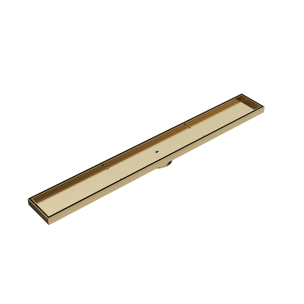 LINSOL EZYFLOW TILE INSERT DN64 LINEAR WASTE 800MM BRUSHED BRASS