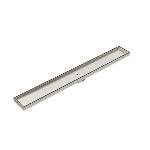 LINSOL EZYFLOW TILE INSERT DN64 LINEAR WASTE 800MM BRUSHED NICKEL