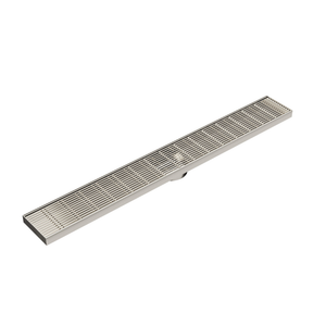 LINSOL EZYFLOW HEELGUARD DN64 LINEAR WASTE 800MM BRUSHED NICKEL