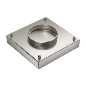 LINSOL EZYFLOW TILE INSERT DN74 SQUARE CLEAN OUT 130MM BRUSHED NICKEL