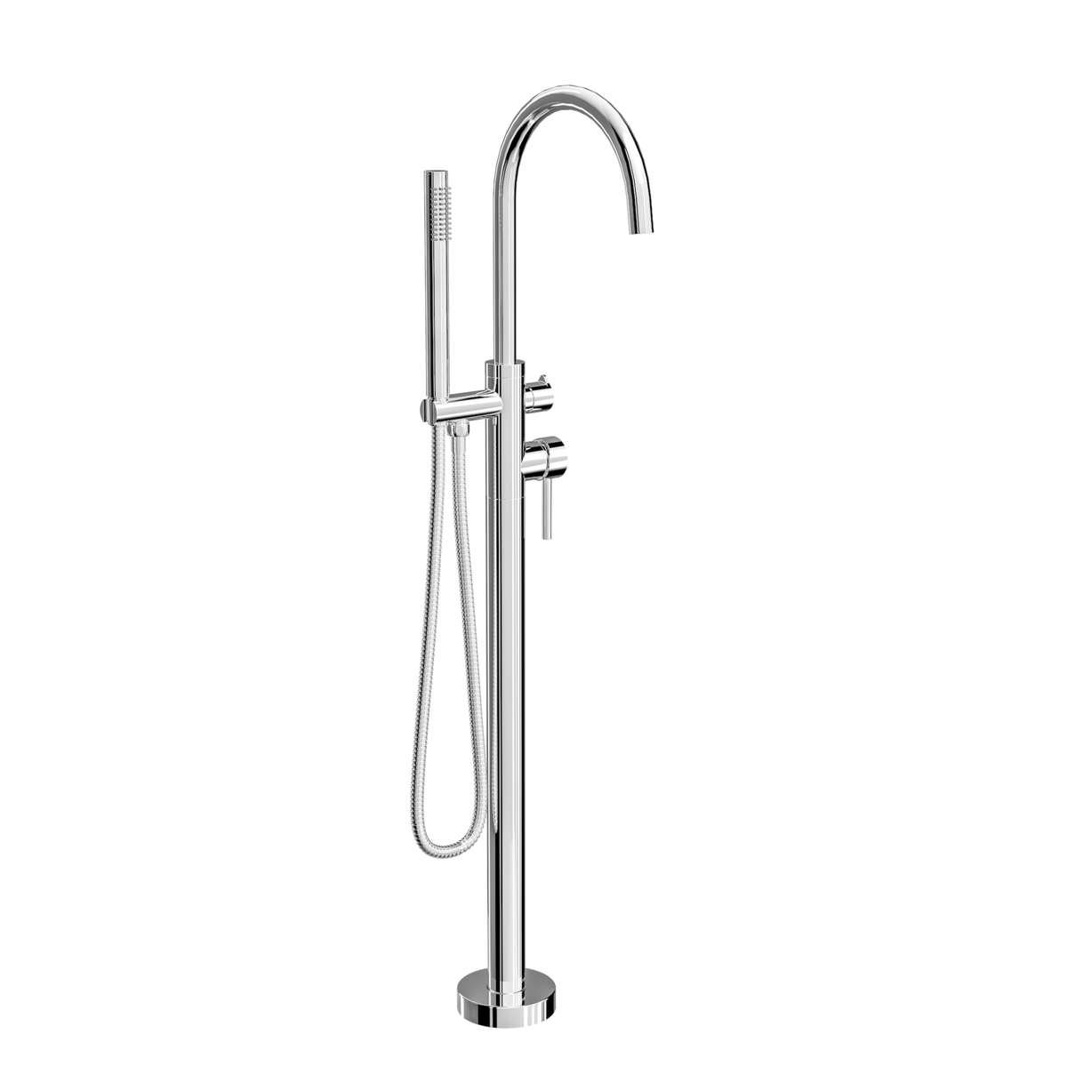 LINSOL NURE FREESTANDING BATH FILLER WITH HAND SHOWER 1012MM CHROME