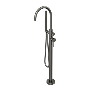 LINSOL NURE FREESTANDING BATH FILLER WITH HAND SHOWER 1012MM GUNMETAL