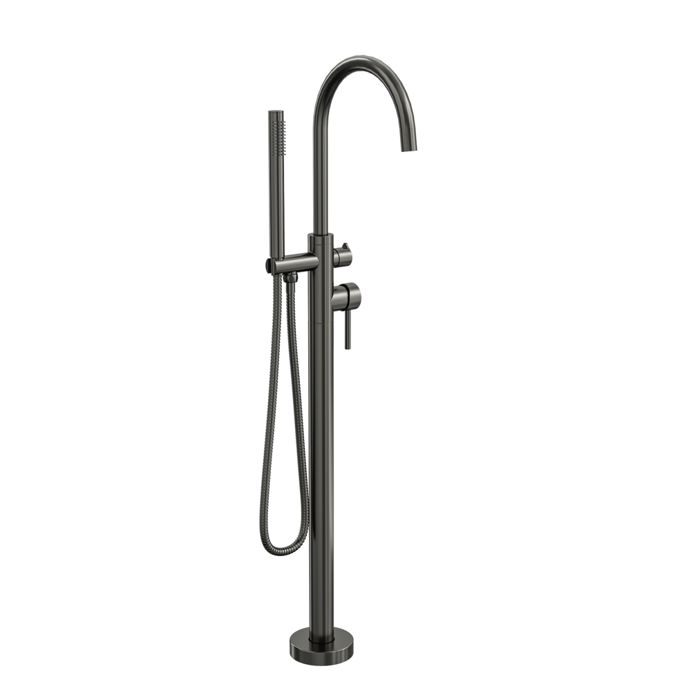 LINSOL NURE FREESTANDING BATH FILLER WITH HAND SHOWER 1012MM GUNMETAL