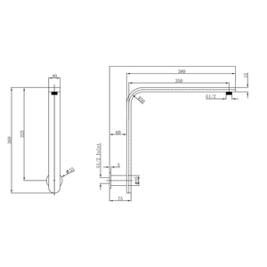 LINSOL MASON UPSWEPT ARM 380MM MATTE BLACK