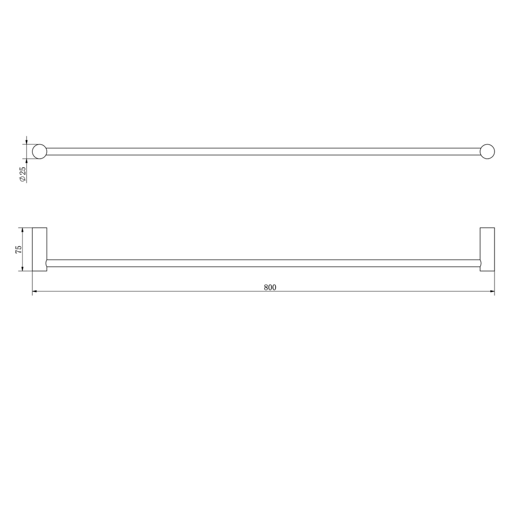LINSOL DOTTI SINGLE TOWEL RAIL 800MM AGED BRONZE