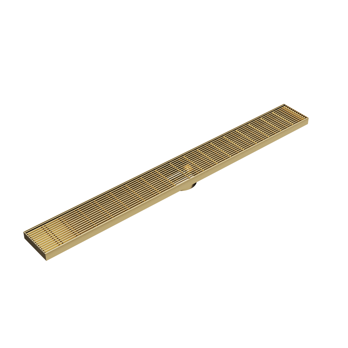 LINSOL EZYFLOW HEELGUARD DN64 LINEAR WASTE 900MM BRUSHED BRASS