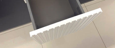 FIENZA ALINA SATIN WHITE FLUTED 900MM SINGLE BOWL WALL HUNG VANITY