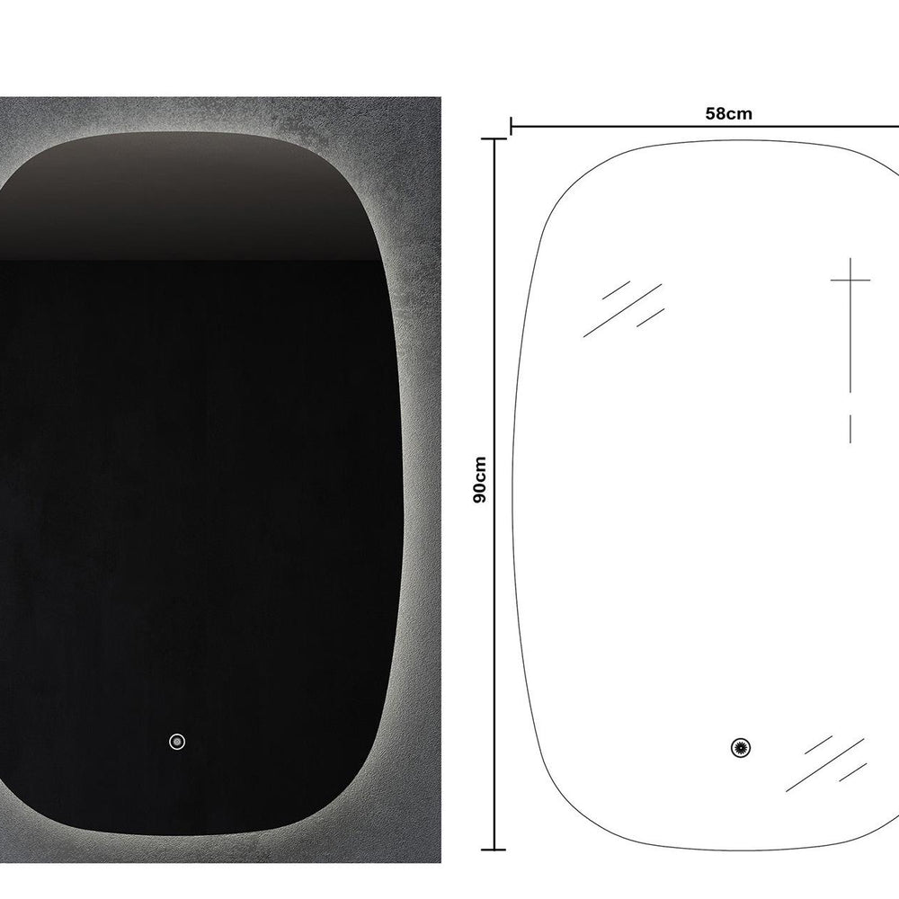 BELBAGNO Q-LINE FRAMELESS LED MIRROR 580X900MM