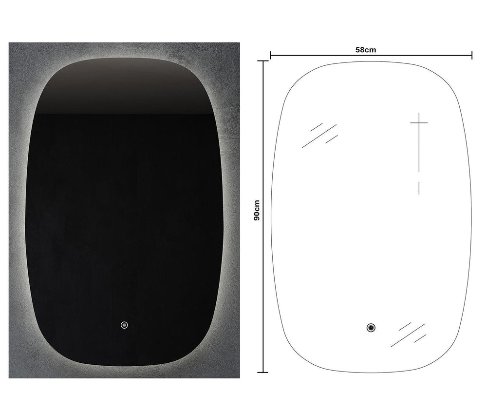 BELBAGNO Q-LINE FRAMELESS LED MIRROR 580X900MM