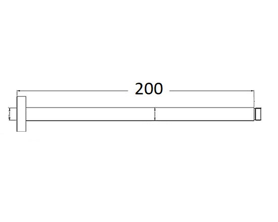 INSPIRE CEILING SHOWER ARM ROUND 200MM CHROME
