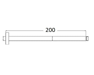 INSPIRE CEILING SHOWER ARM ROUND 200MM CHROME