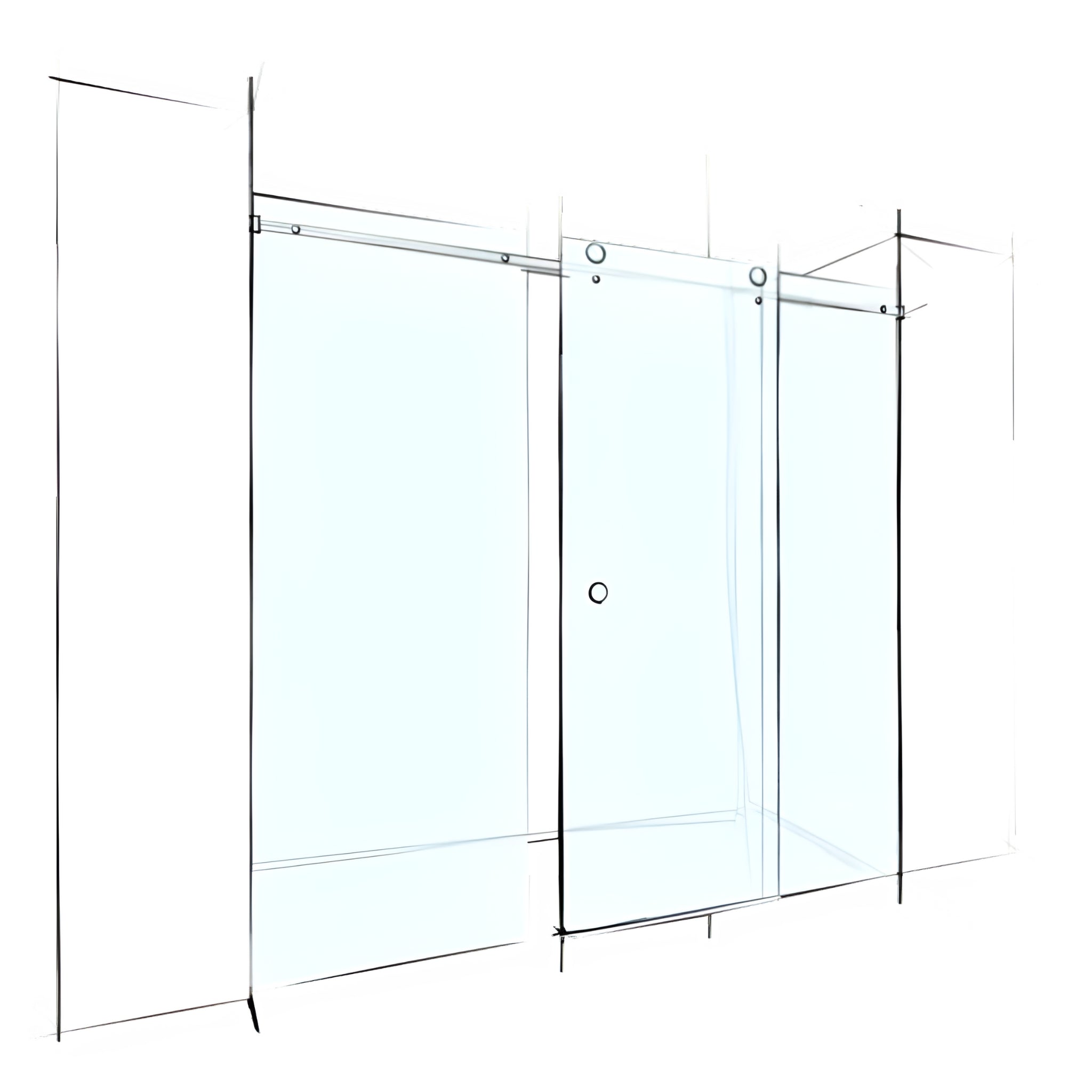 VEROTTI CUSTOM FRAMELESS SLIDING 3 PANELS SHOWER SCREEN WALL-TO-WALL 2500MM