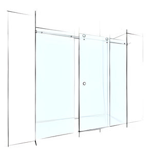 VEROTTI CUSTOM FRAMELESS SLIDING 3 PANELS SHOWER SCREEN WALL-TO-WALL 2500MM