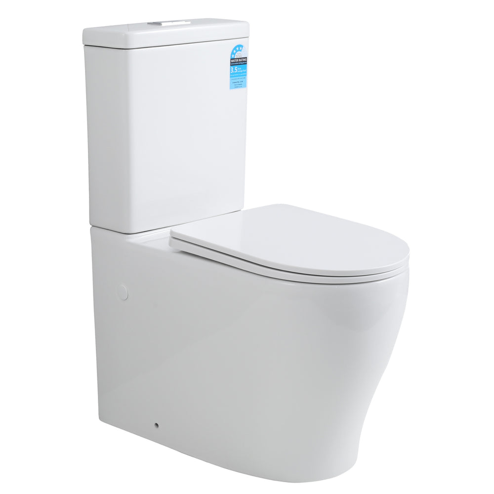 POSEIDON ZEUS RIMLESS AND TORNADO FLUSH BACK TO WALL TOILET SUITE GLOSS WHITE
