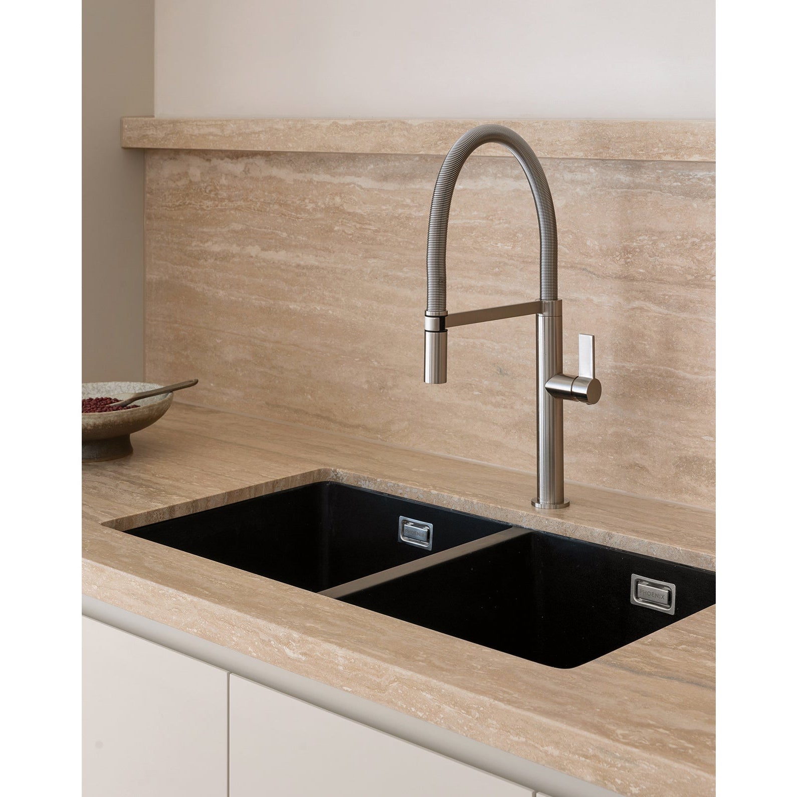 PHOENIX 5000 SERIES DOUBLE BOWL SINK MATTE BLACK 802MM