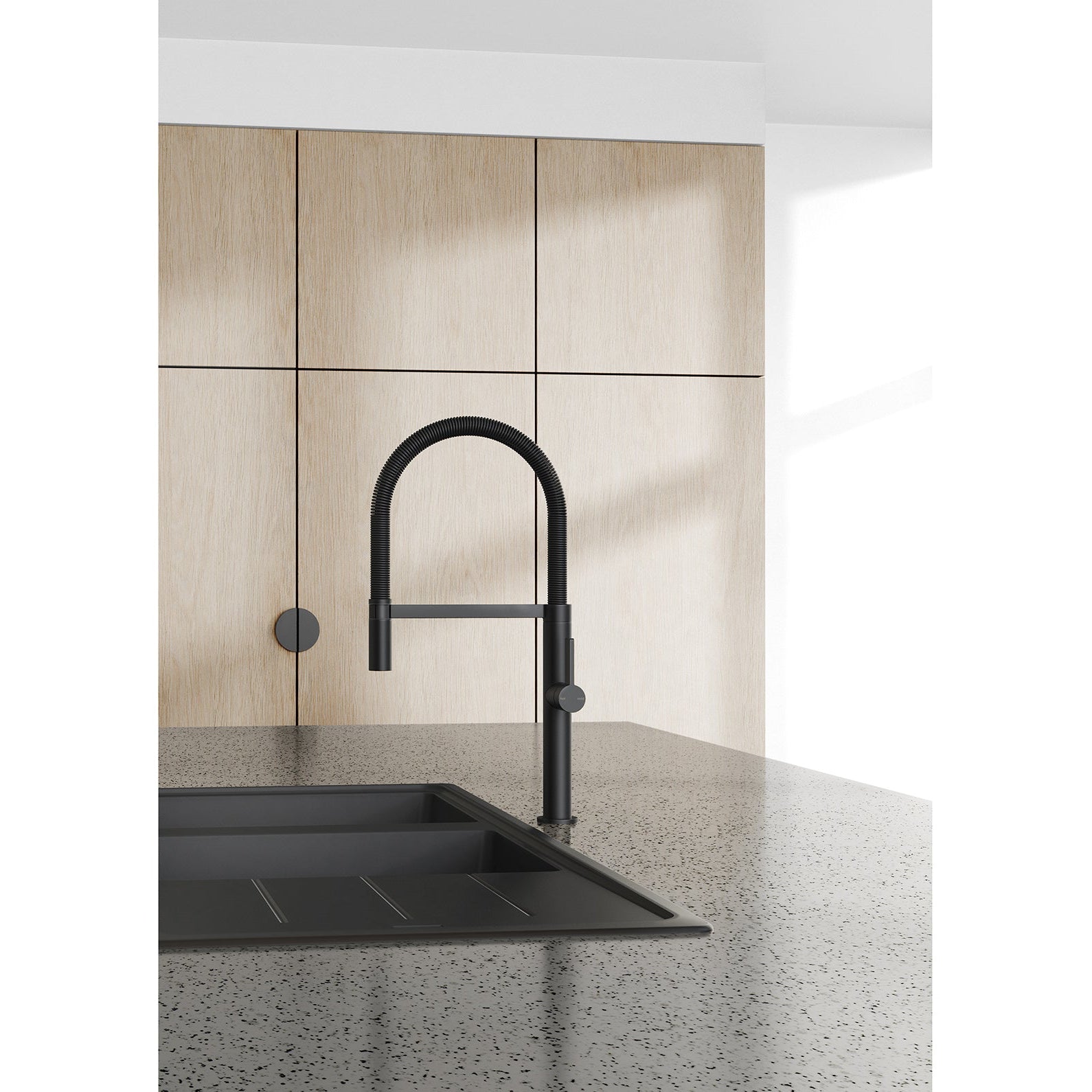 PHOENIX PRIZE FLEXIBLE COIL SINK MIXER 496MM MATTE BLACK