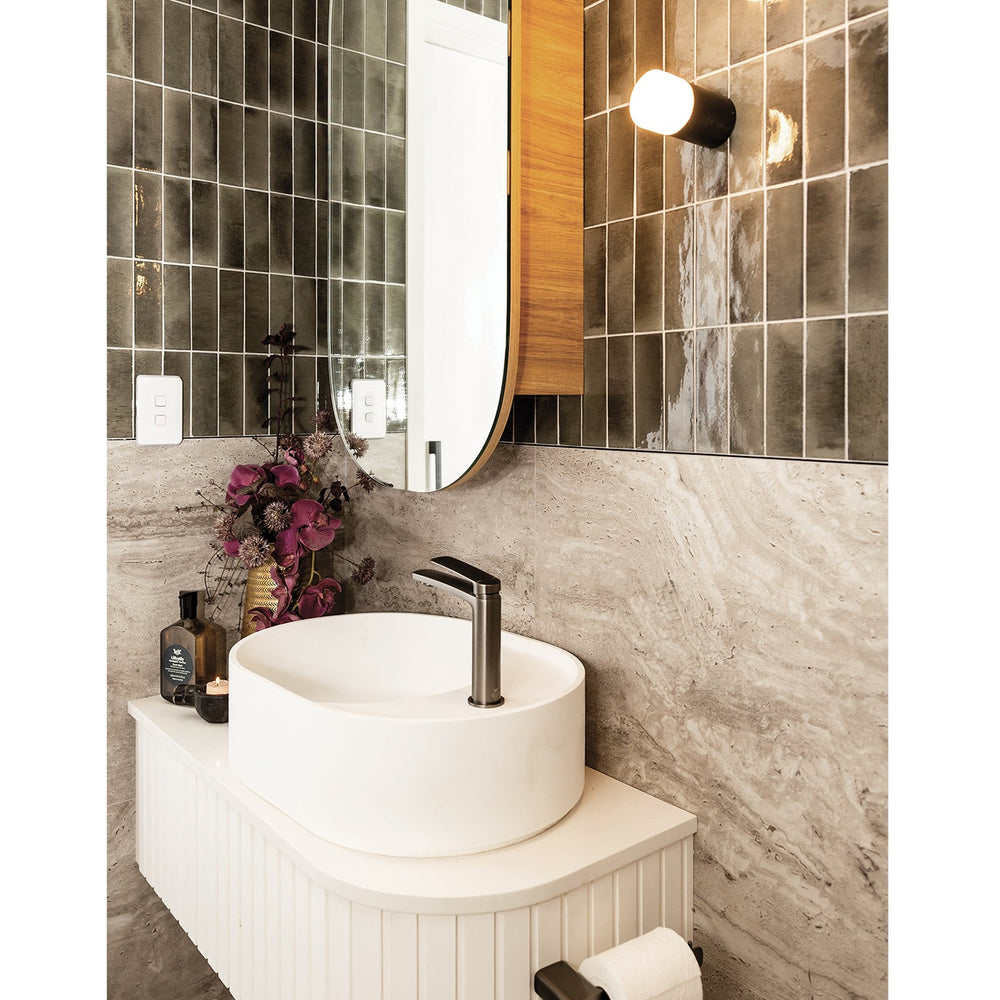 PHOENIX MEKKO BASIN MIXER 164MM BRUSHED CARBON