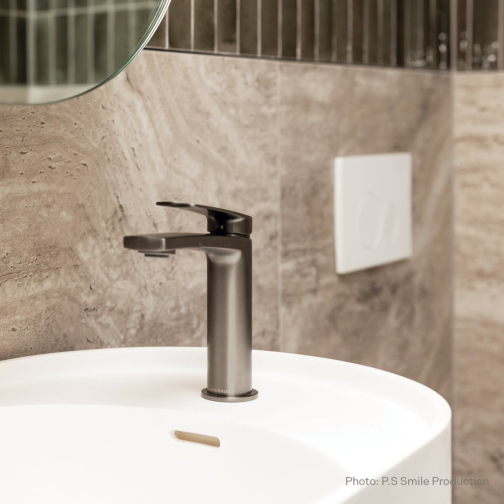 PHOENIX MEKKO BASIN MIXER 145MM BRUSHED NICKEL