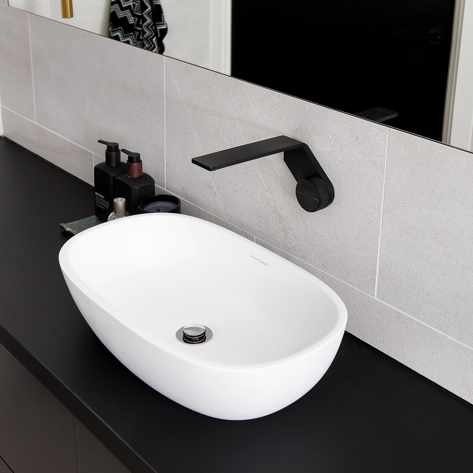 PHOENIX AXIA WALL BASIN BATH MIXER SET 200MM BRUSHED NICKEL