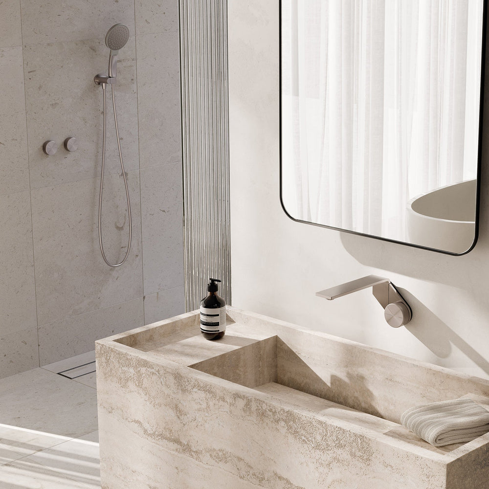 PHOENIX AXIA TWIN SHOWER WALL MIXER BRUSHED NICKEL